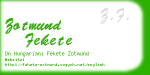 zotmund fekete business card